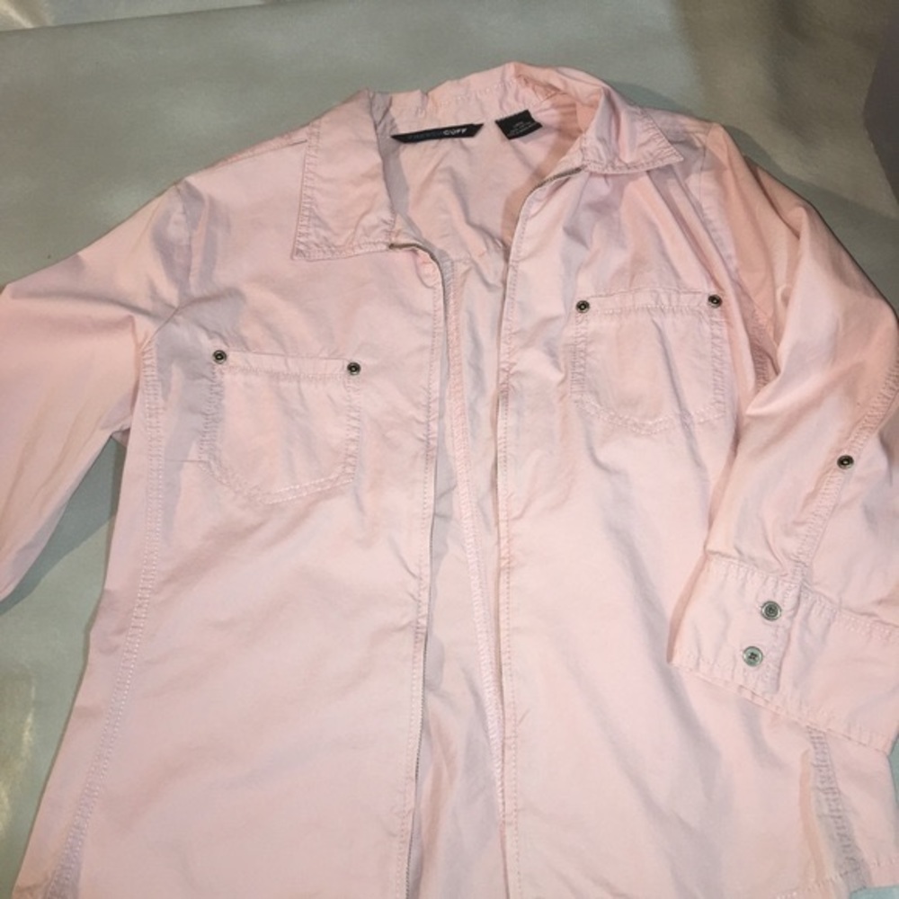 French Cuff LP Retro Lightweight Pink Cotton Spring Jacket EUC